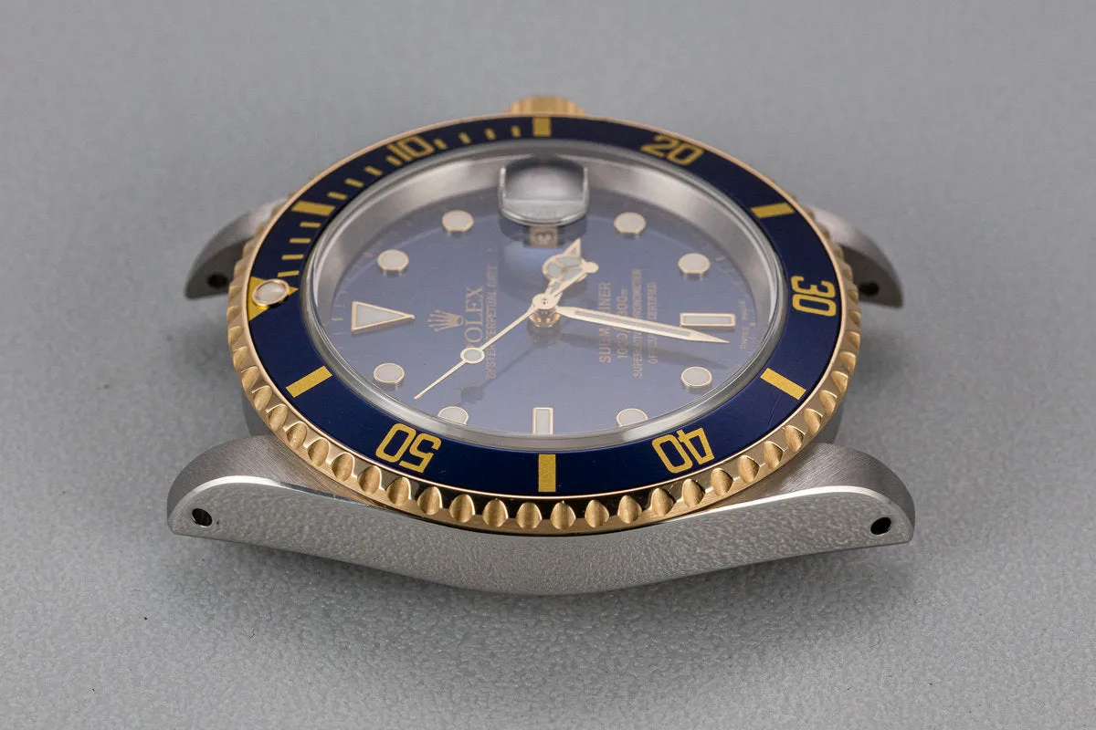 2000 Rolex Two-tone Submariner 16613 Blue Dial with Box and Papers
