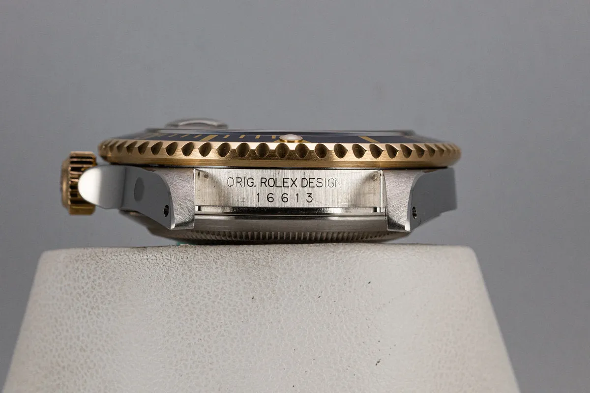 2000 Rolex Two-tone Submariner 16613 Blue Dial with Box and Papers