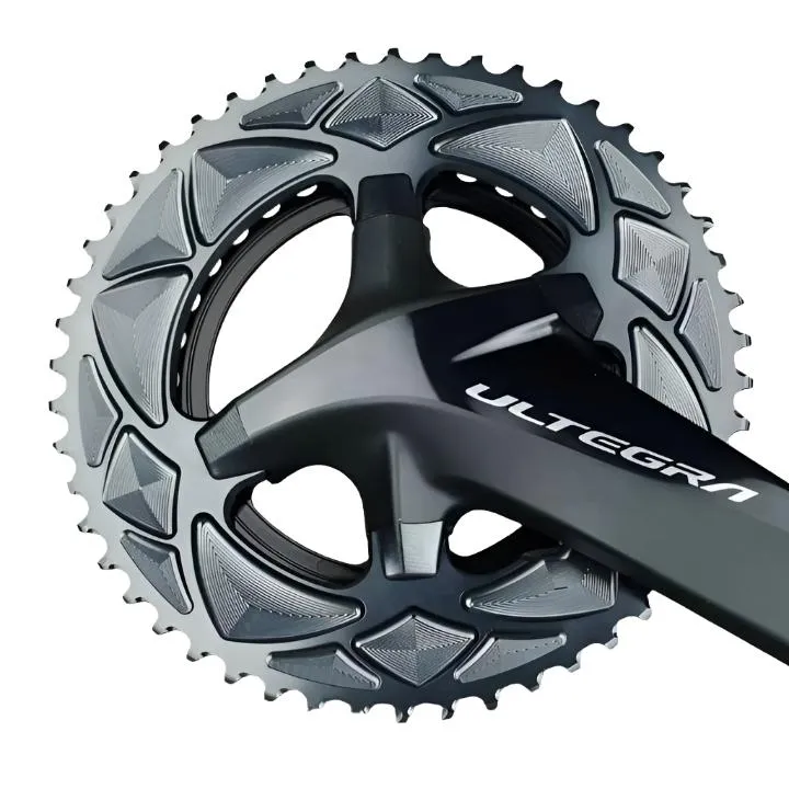 Absolute Black Round Road Chainring 2X 110/4 Shimano 9100