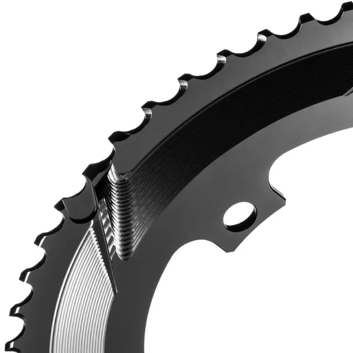 Absolute Black Round Road Chainring 2X 110/4 Shimano 9100