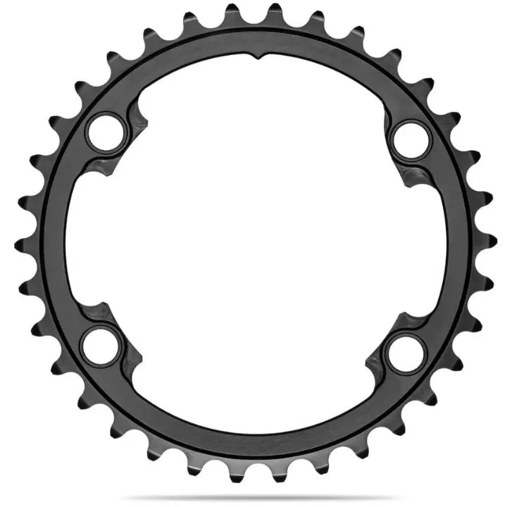Absolute Black Round Road Chainring 2X 110/4 Shimano 9100