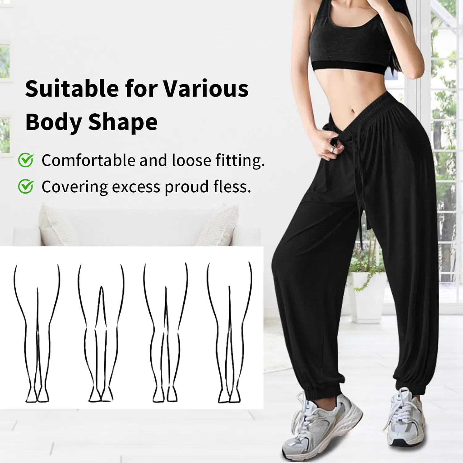 ASIMOON Womens Pants Lightweight Loose Casual Joggers Comfy Stretch Yoga Running Workout Lounge Pants with Pockets
