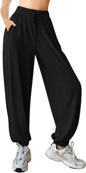 ASIMOON Womens Pants Lightweight Loose Casual Joggers Comfy Stretch Yoga Running Workout Lounge Pants with Pockets