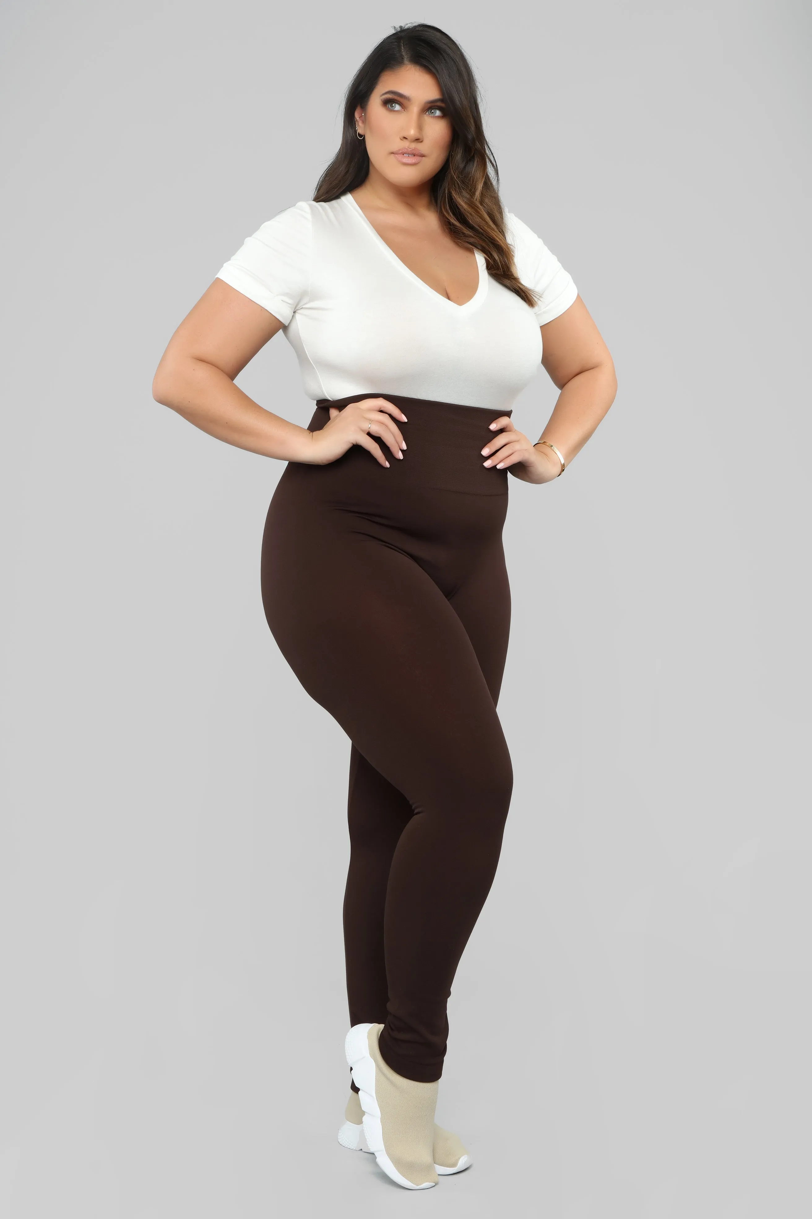 Basically It High Rise Leggings - Chocolate