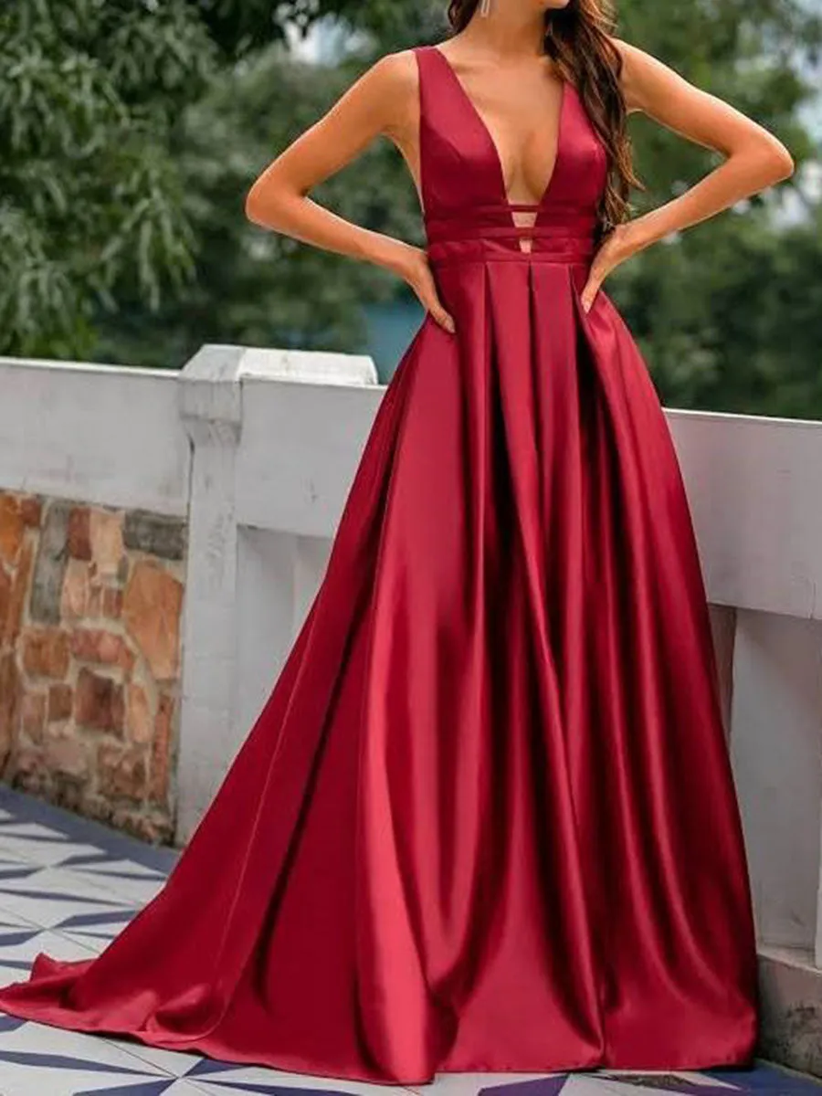 Burgundy Polyester Satin - Majestic