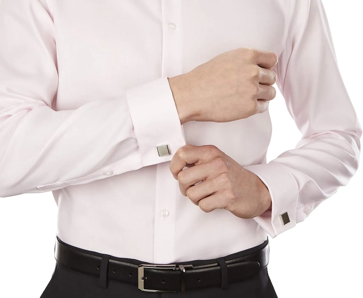 Calvin Klein Men's Slim Fit Non Iron Solid French Cuff Dress Shirt - Amazon Exclusive