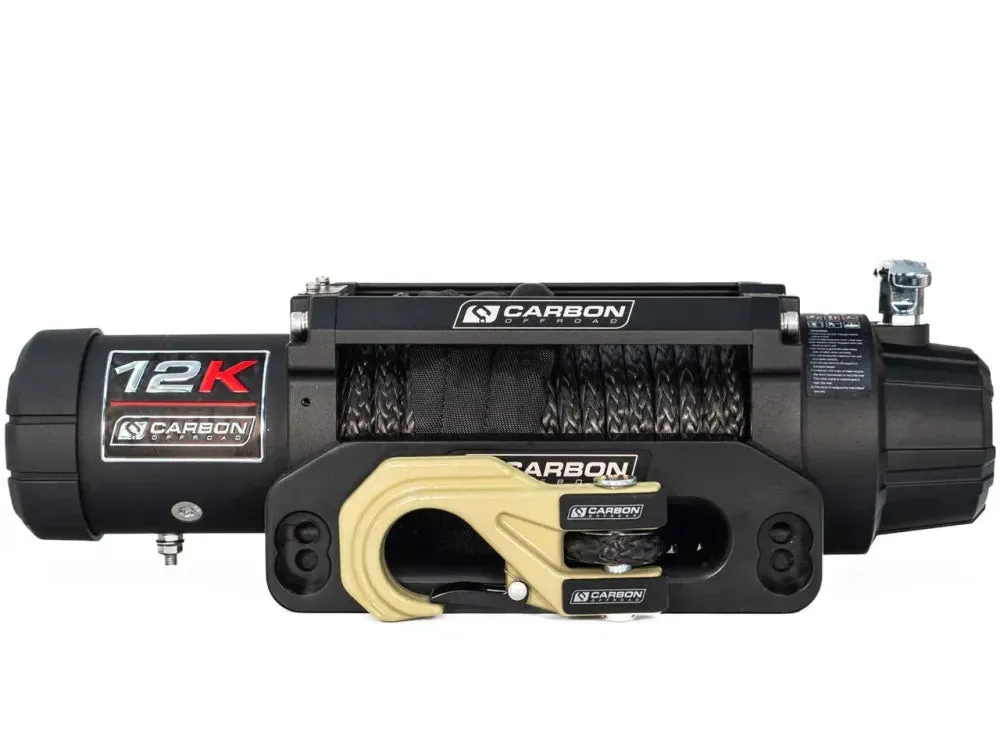 Carbon 12K Winch with Black Synthetic Rope