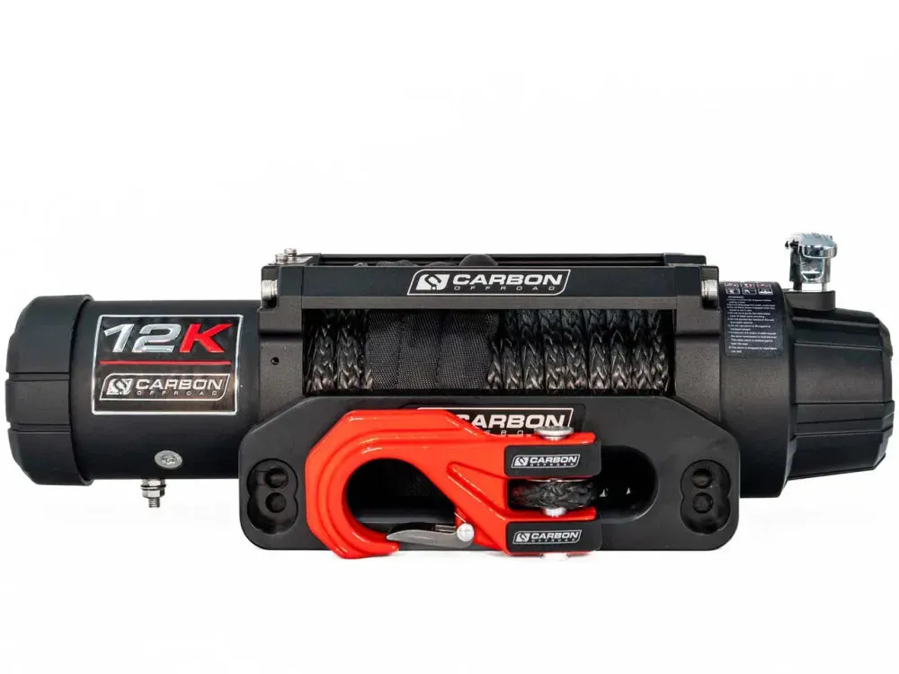 Carbon 12K Winch with Black Synthetic Rope