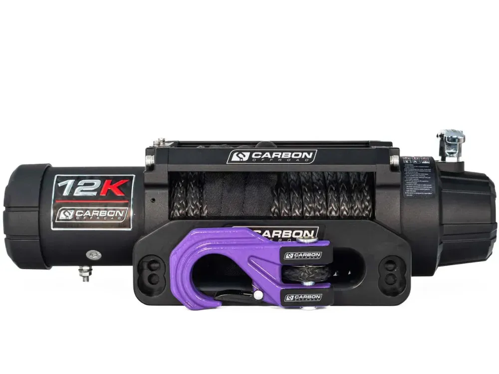 Carbon 12K Winch with Black Synthetic Rope
