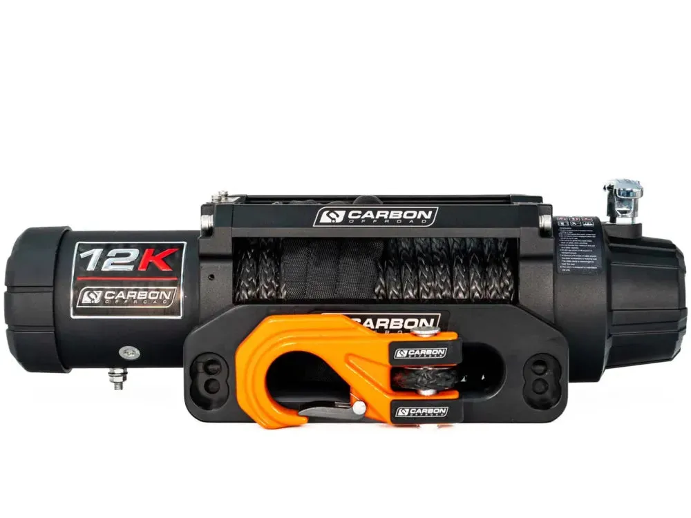 Carbon 12K Winch with Black Synthetic Rope