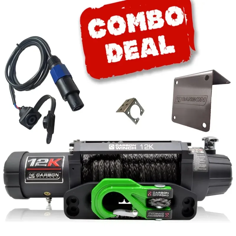 Carbon Offroad 12K 12000lb Winch V3 Installation Bundle Kit