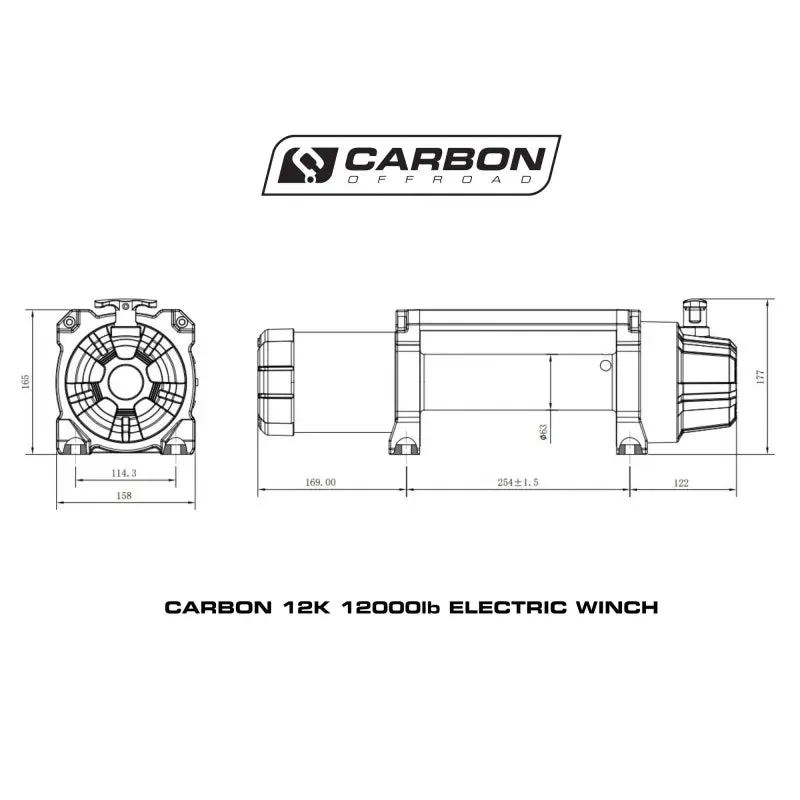 Carbon Offroad 12K 12000lb Winch V3 Installation Bundle Kit