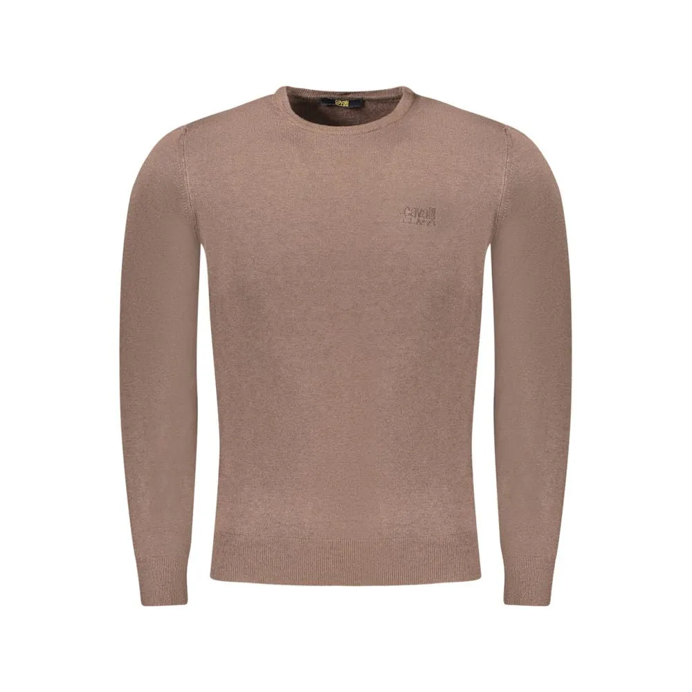 Cavalli Class Brown Polyester Sweater