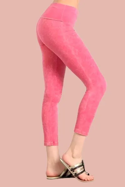 Chatoyant Foldover Waist Capri Leggings - Many Colors