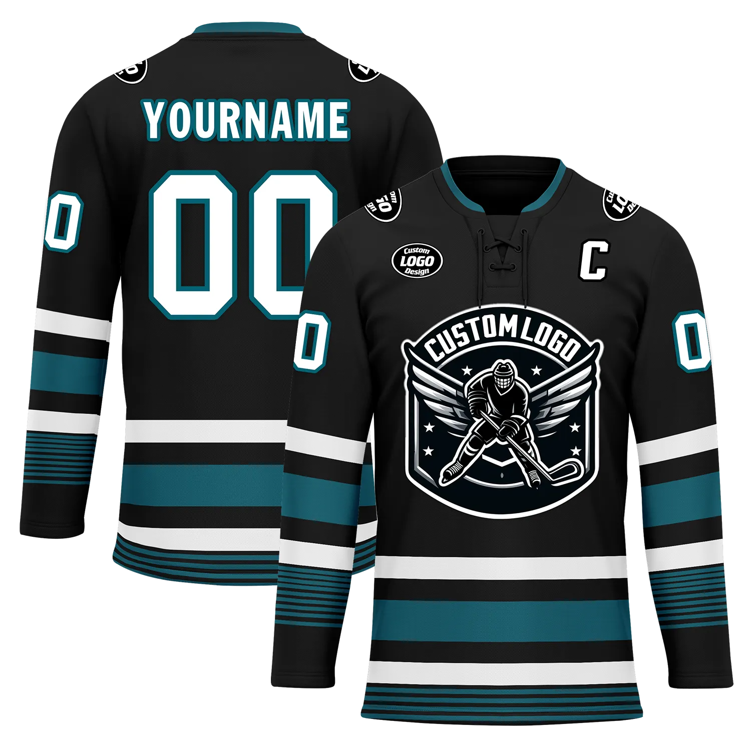 Custom Black Personalized Hockey Jersey HCKJ01-D0a70d0