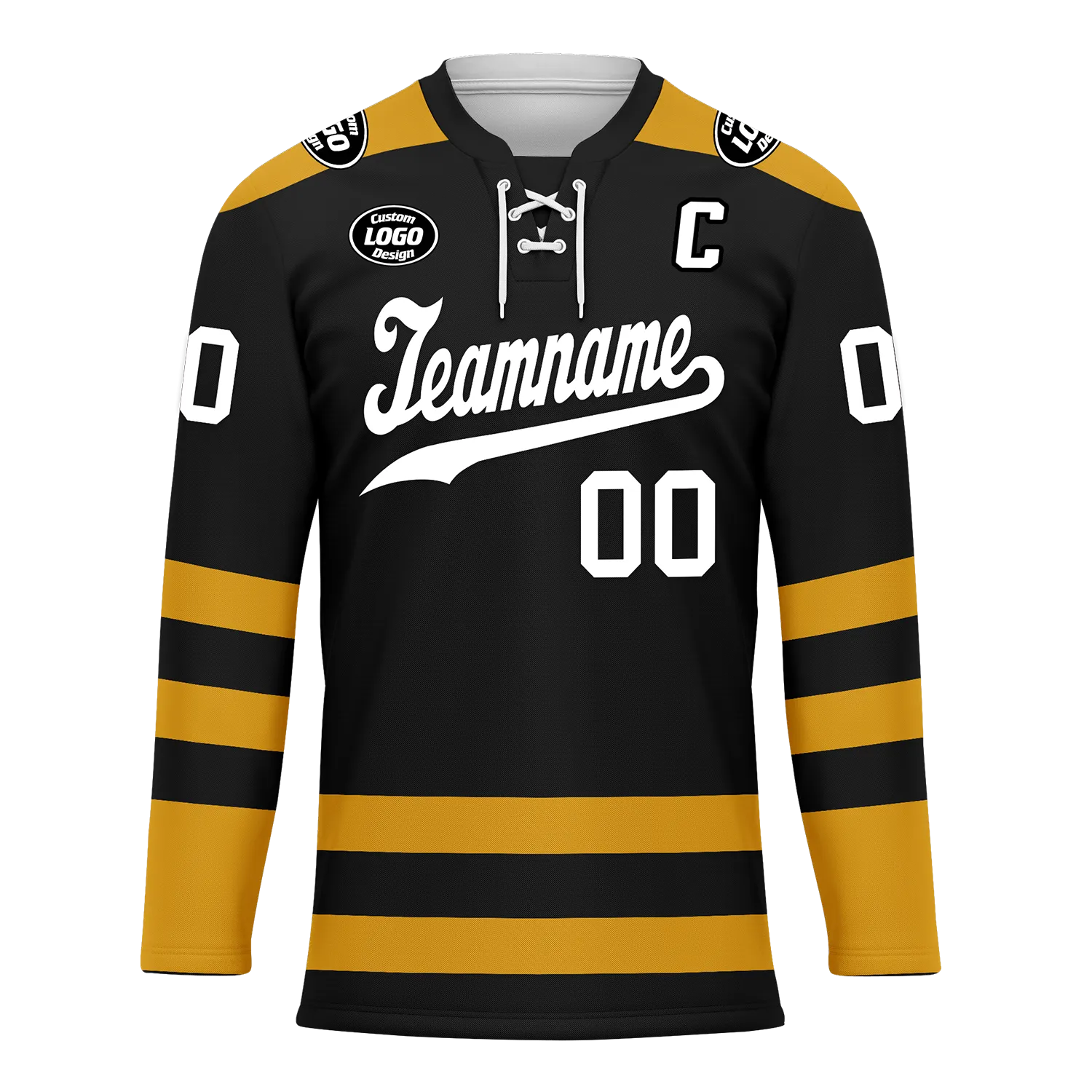 Custom Black Yellow Personalized Hockey Jersey HCKJ01-D0a70ee
