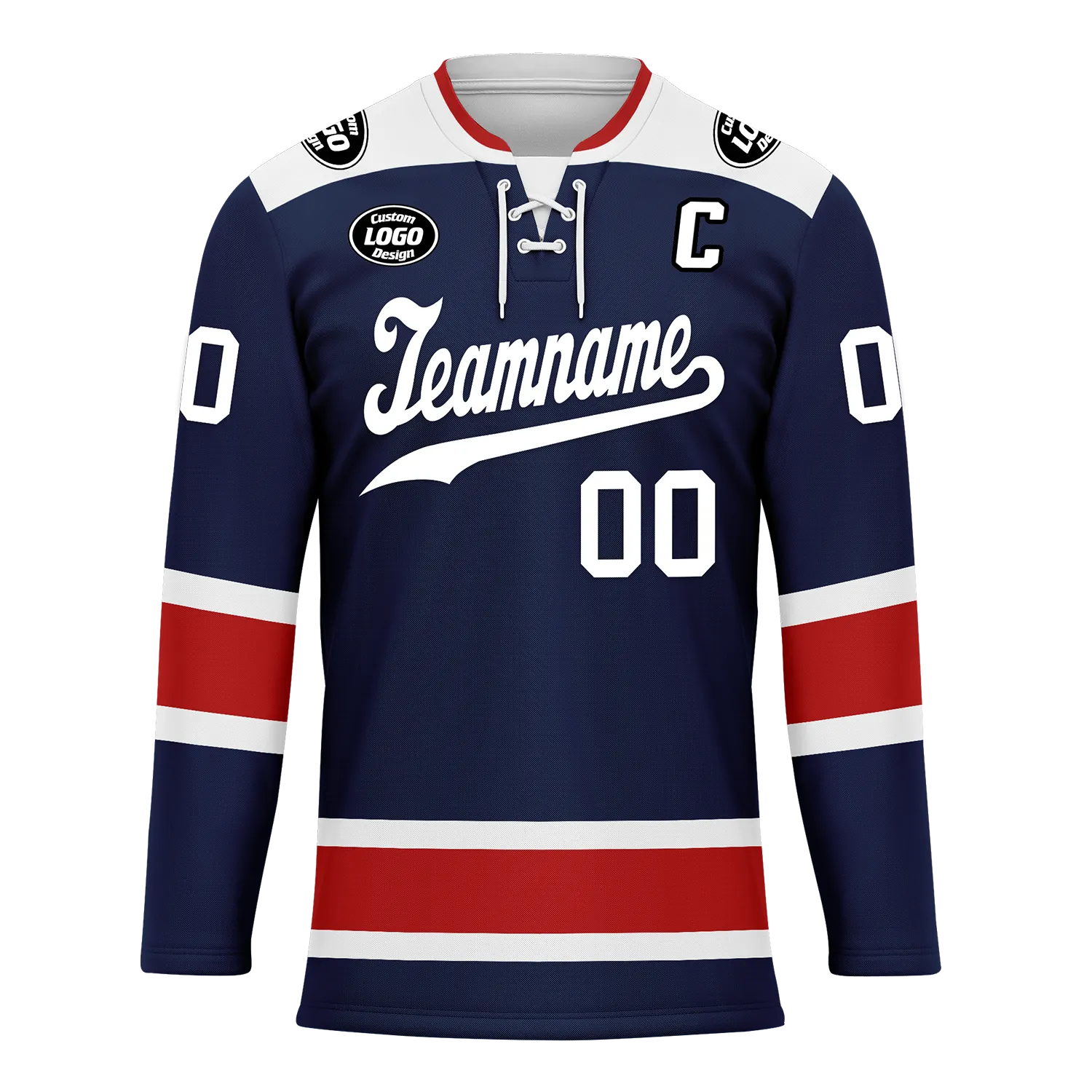 Custom Blue Red Personalized Hockey Jersey HCKJ01-D0a70f0