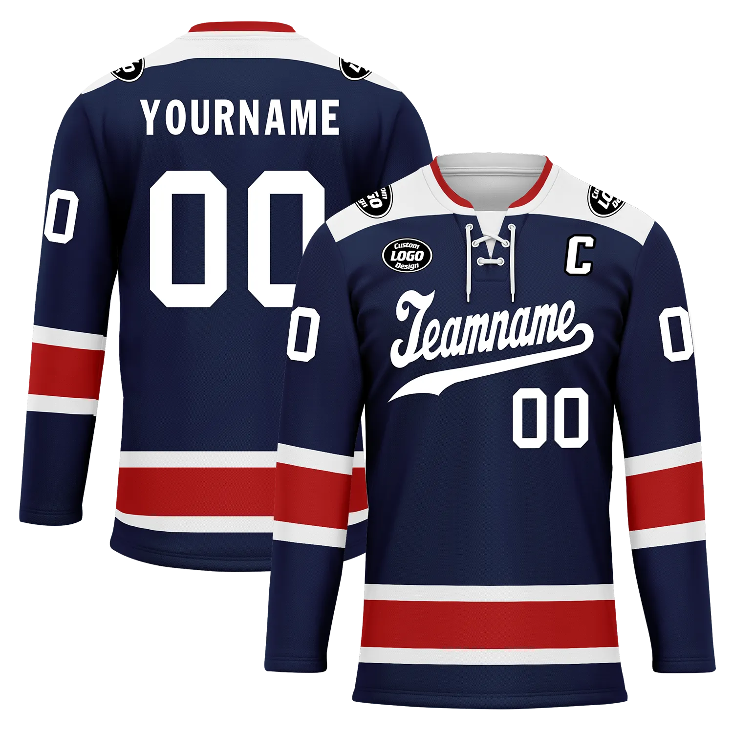 Custom Blue Red Personalized Hockey Jersey HCKJ01-D0a70f0
