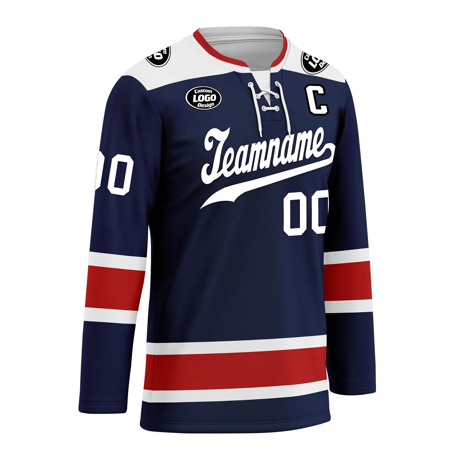 Custom Blue Red Personalized Hockey Jersey HCKJ01-D0a70f0