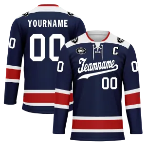 Custom Blue Red Personalized Hockey Jersey HCKJ01-D0a70f0