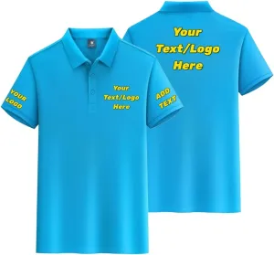 Custom Polo Shirt Add Your Own Logo Text, Personalized Golf Shirts for Men Women, Design for Work Casual