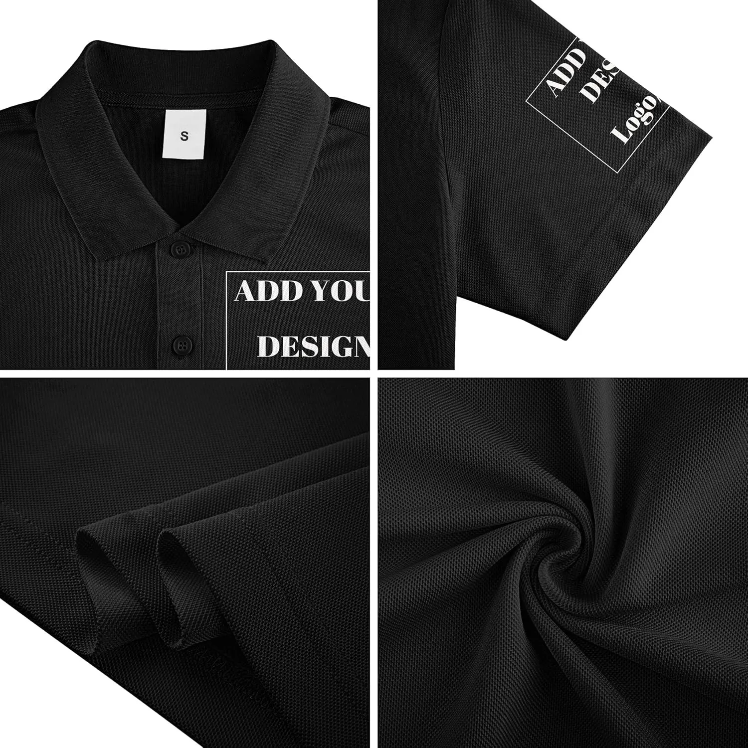 Custom Polo Shirts for Men Personalized Polo Shirt Slim Fit Design Your Own Logo & Text T-Shirts Print Golf Shirt