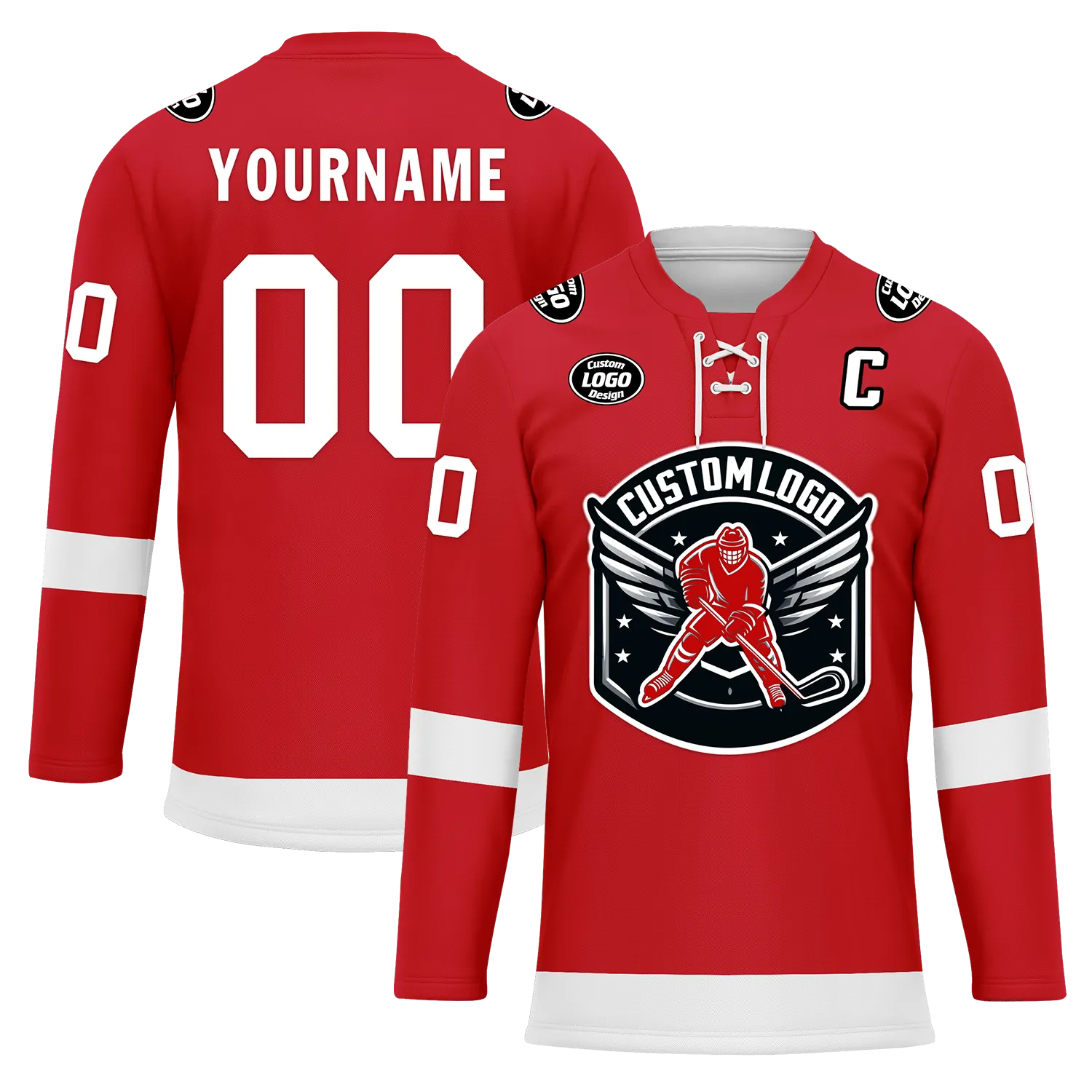 Custom Red White Personalized Hockey Jersey HCKJ01-D0a70ac