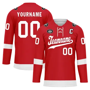 Custom Red White Personalized Hockey Jersey HCKJ01-D0a70ac