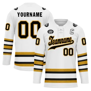Custom White Yellow Personalized Hockey Jersey HCKJ01-D0a70ef