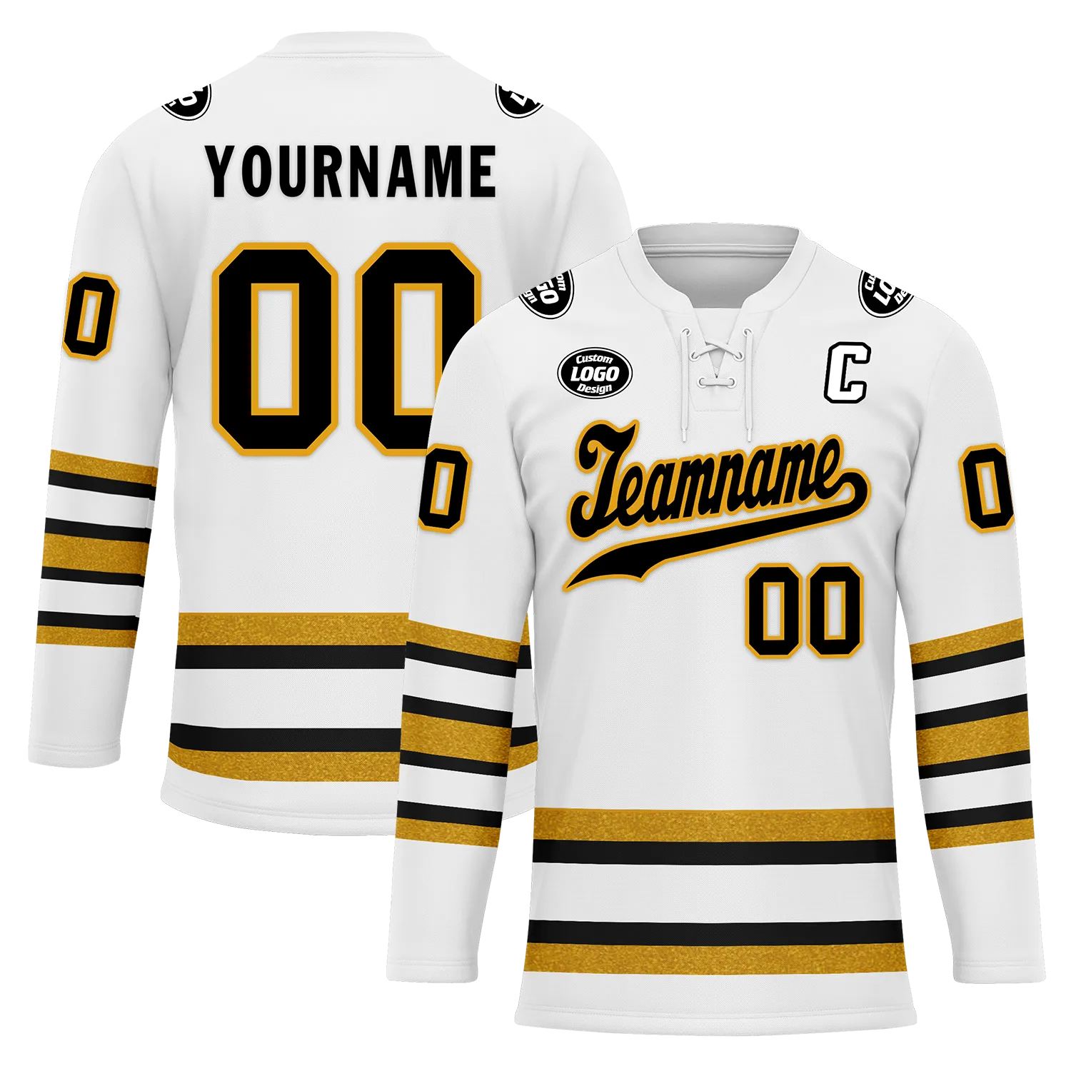 Custom White Yellow Personalized Hockey Jersey HCKJ01-D0a70ef
