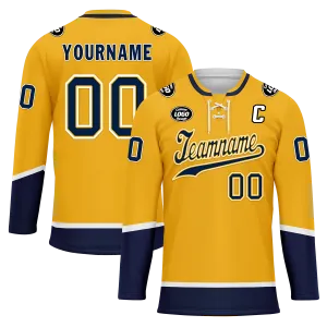 Custom Yellow Personalized Hockey Jersey HCKJ01-D0a70cb