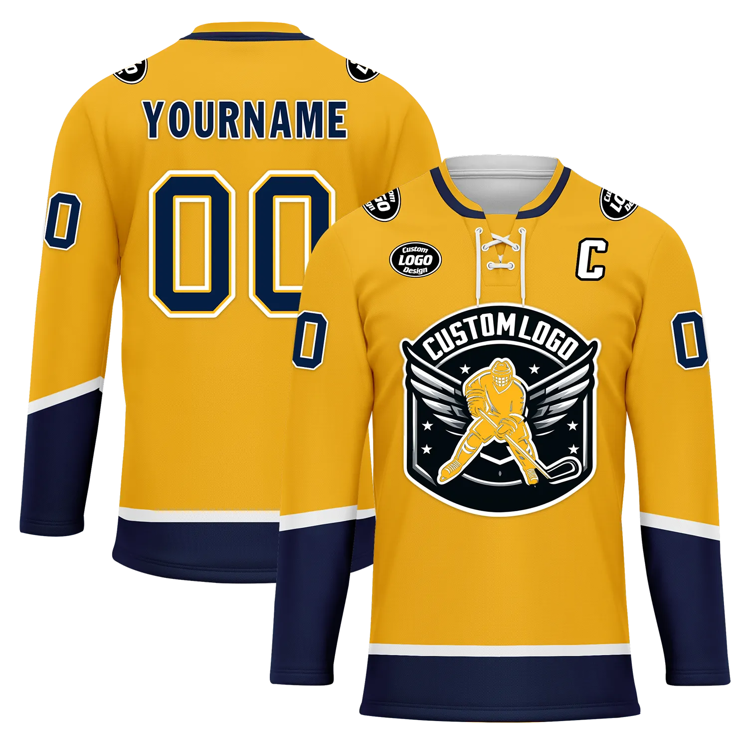 Custom Yellow Personalized Hockey Jersey HCKJ01-D0a70cb