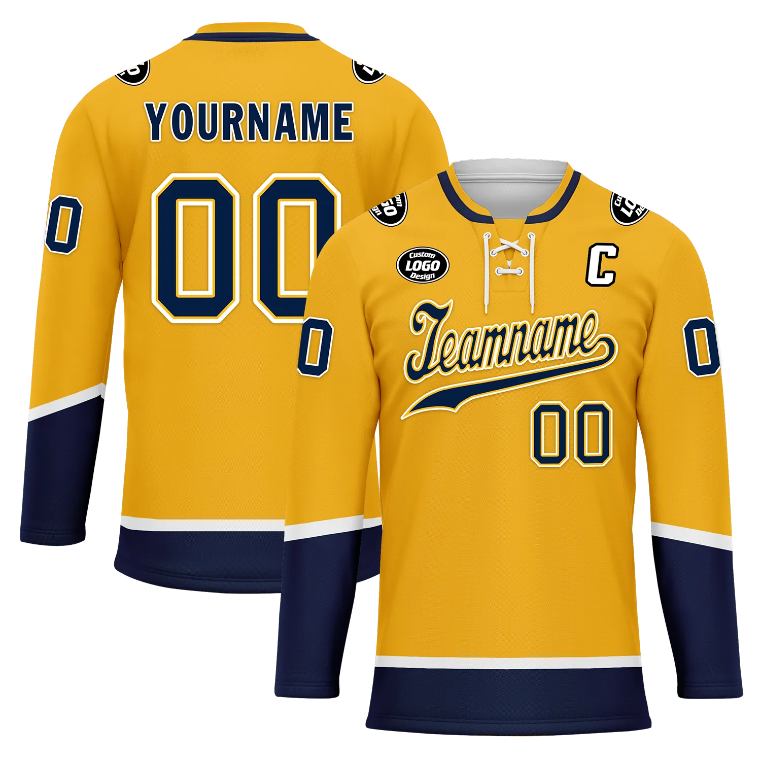 Custom Yellow Personalized Hockey Jersey HCKJ01-D0a70cb