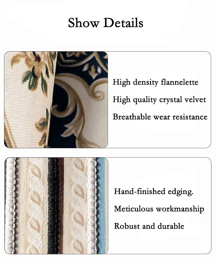 Desighner Royal Gray and Gold Luxury Non-Slip  Rug Carpet