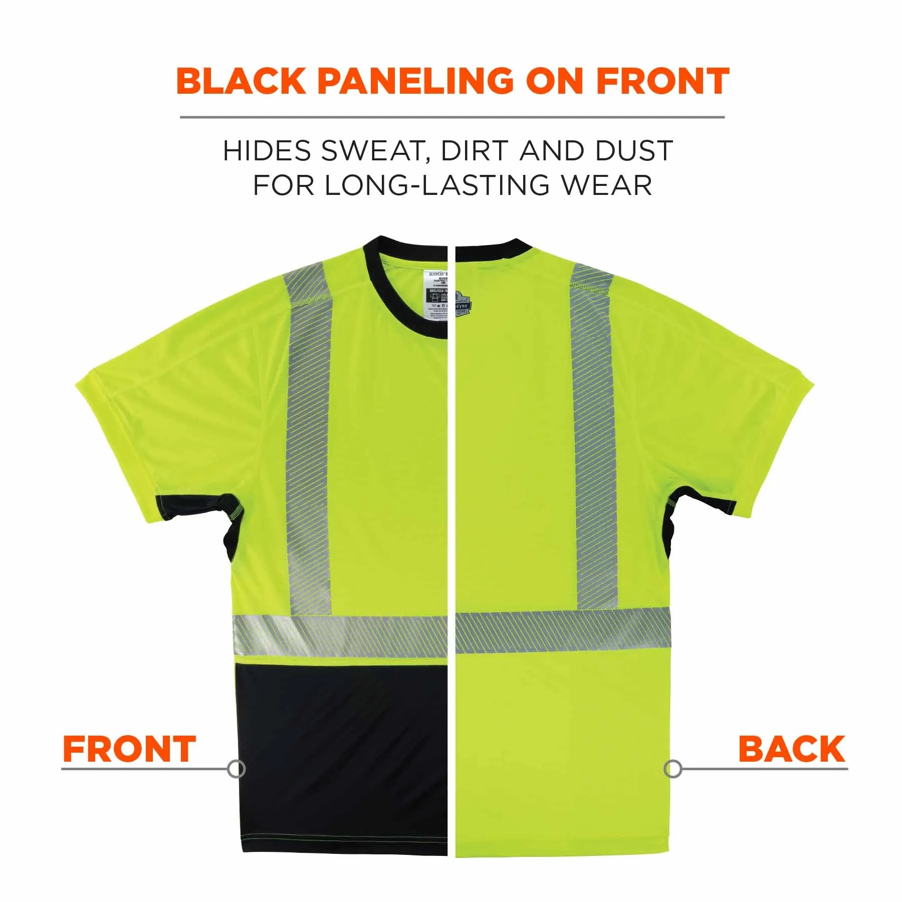 Ergodyne 23504 8283BK L Lime Class 2 Performance T-Shirt - Lightweight