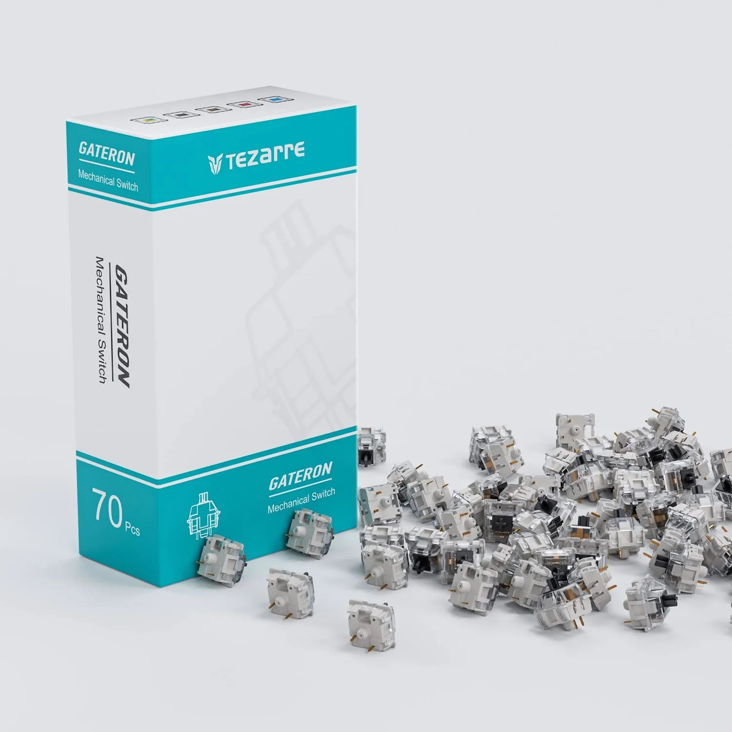 Gateron KS-9 Pro Black Mechanical Switches 3 Pin, 70 Pcs