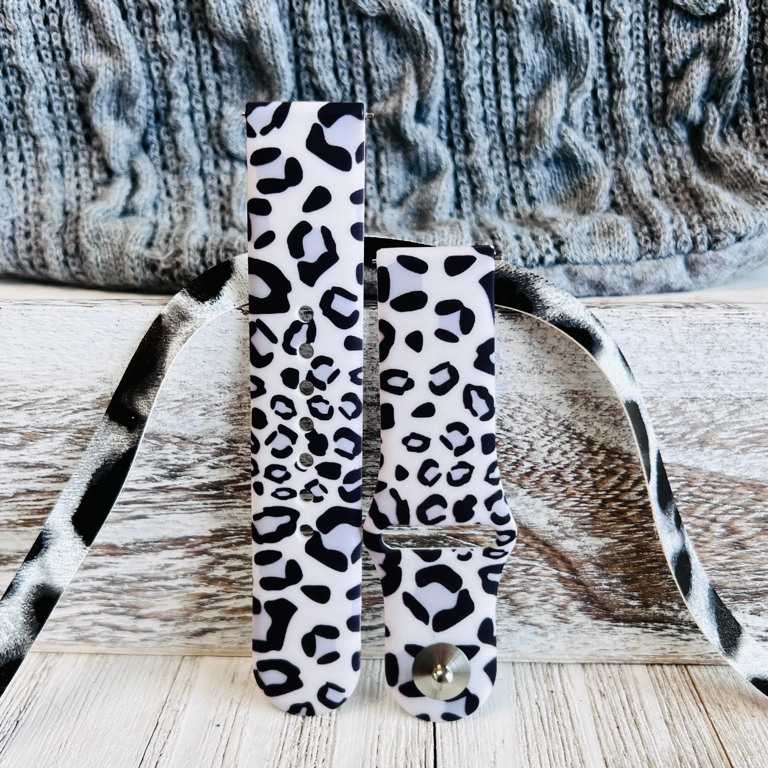 Gray Leopard Print Silicone Band For Samsung Watch