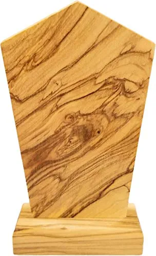 Holy Land Olive Wood Standing Wooden Plaque from Israel, with Full Color Center Portrait of The Divine Mercy of Jesus, Traditional Devotional Prayer Icon