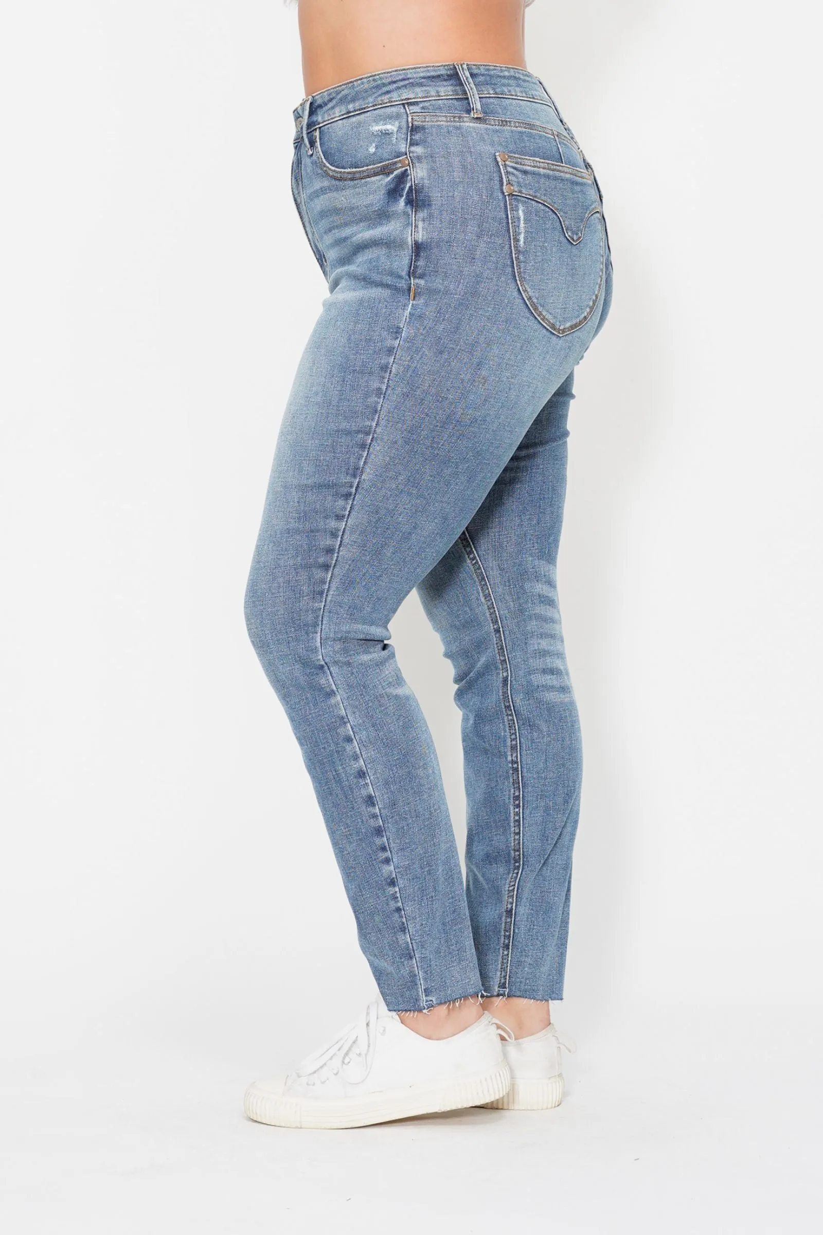 Judy Blue High Waist Tummy Control Vintage Shield Skinny Denim 88871