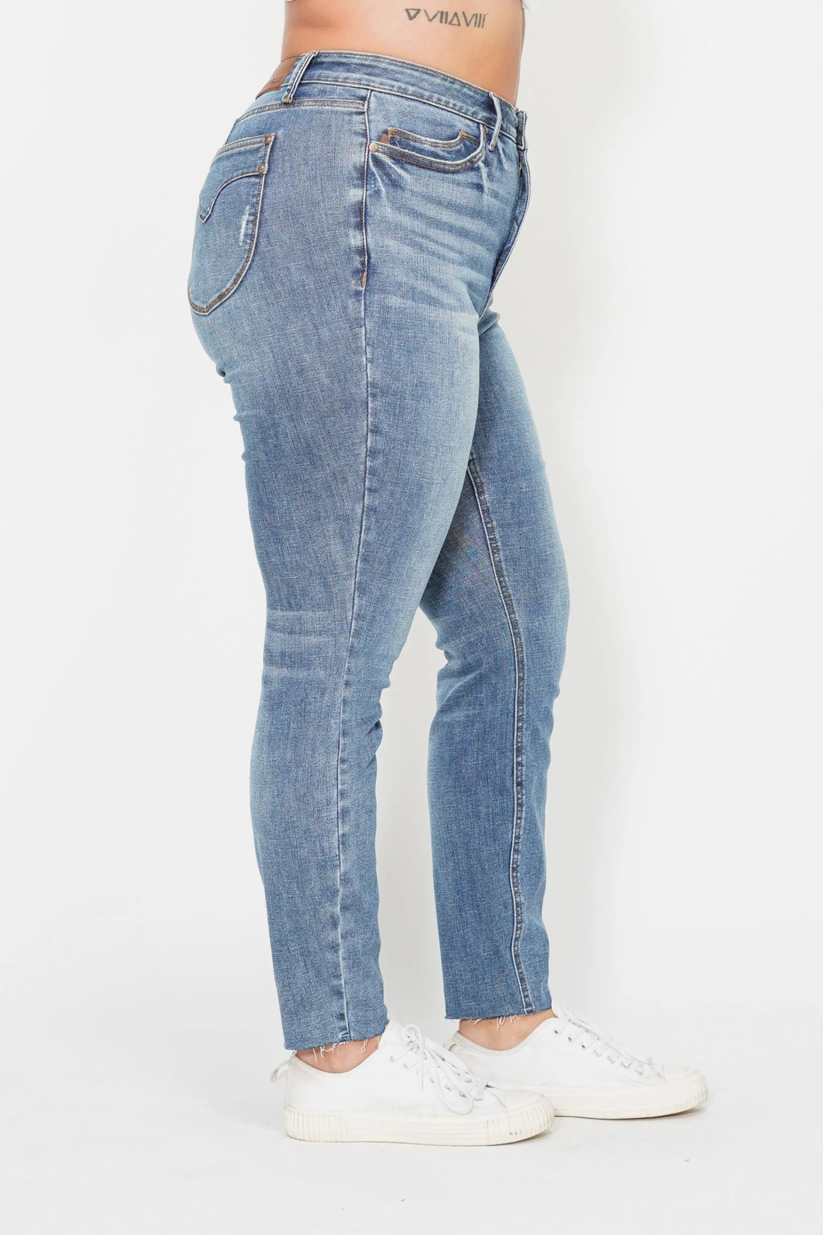 Judy Blue High Waist Tummy Control Vintage Shield Skinny Denim 88871