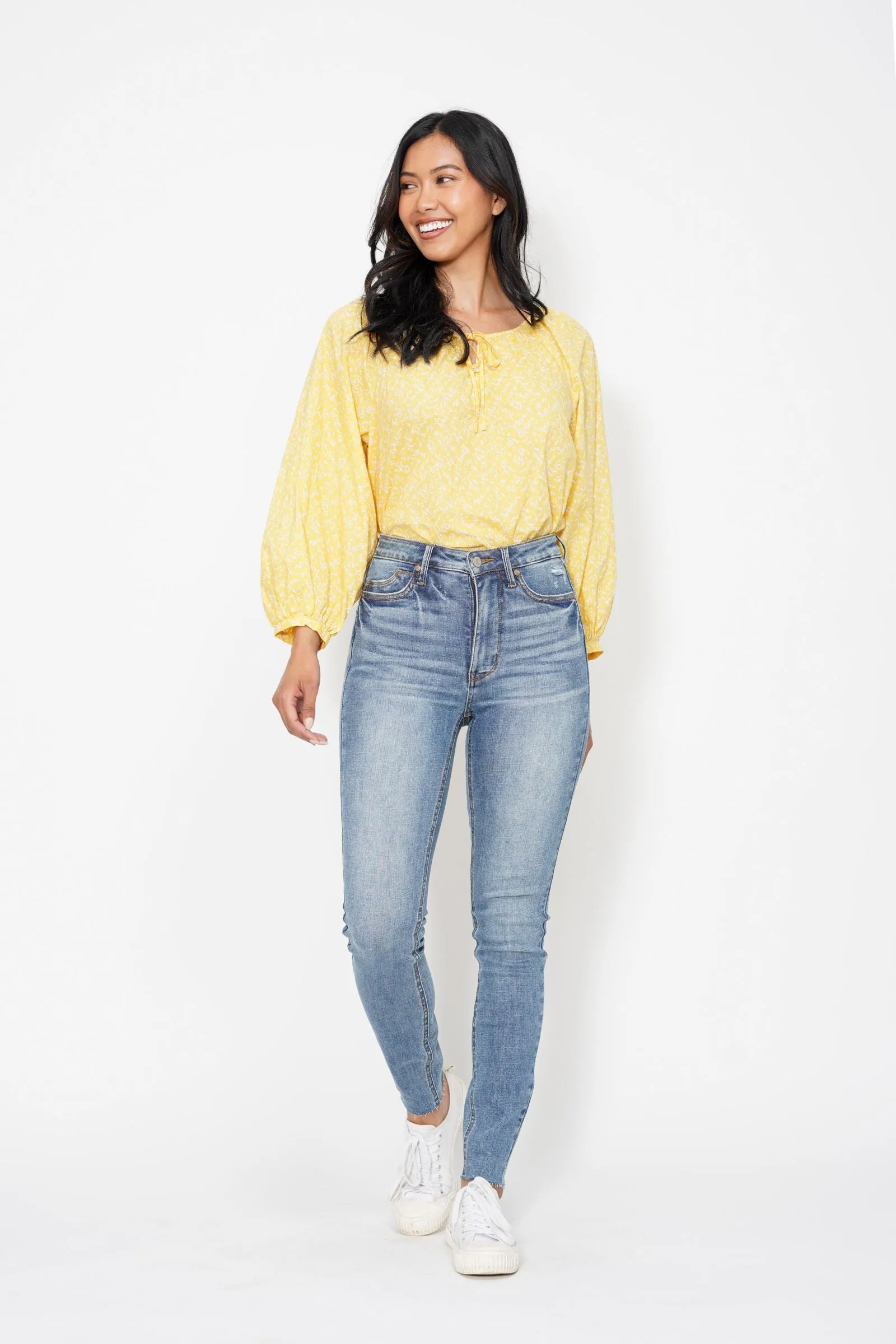 Judy Blue High Waist Tummy Control Vintage Shield Skinny Denim 88871