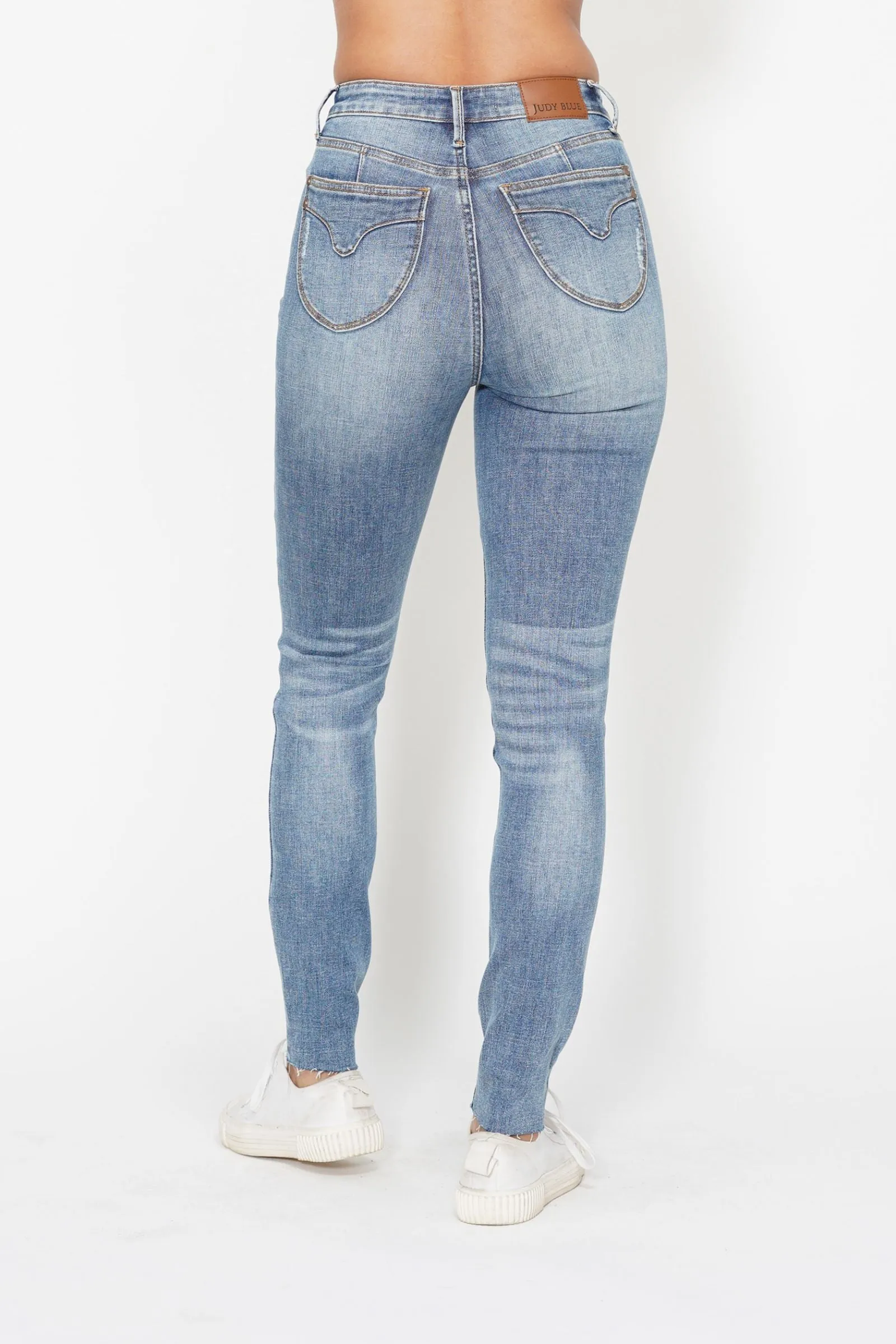 Judy Blue High Waist Tummy Control Vintage Shield Skinny Denim 88871