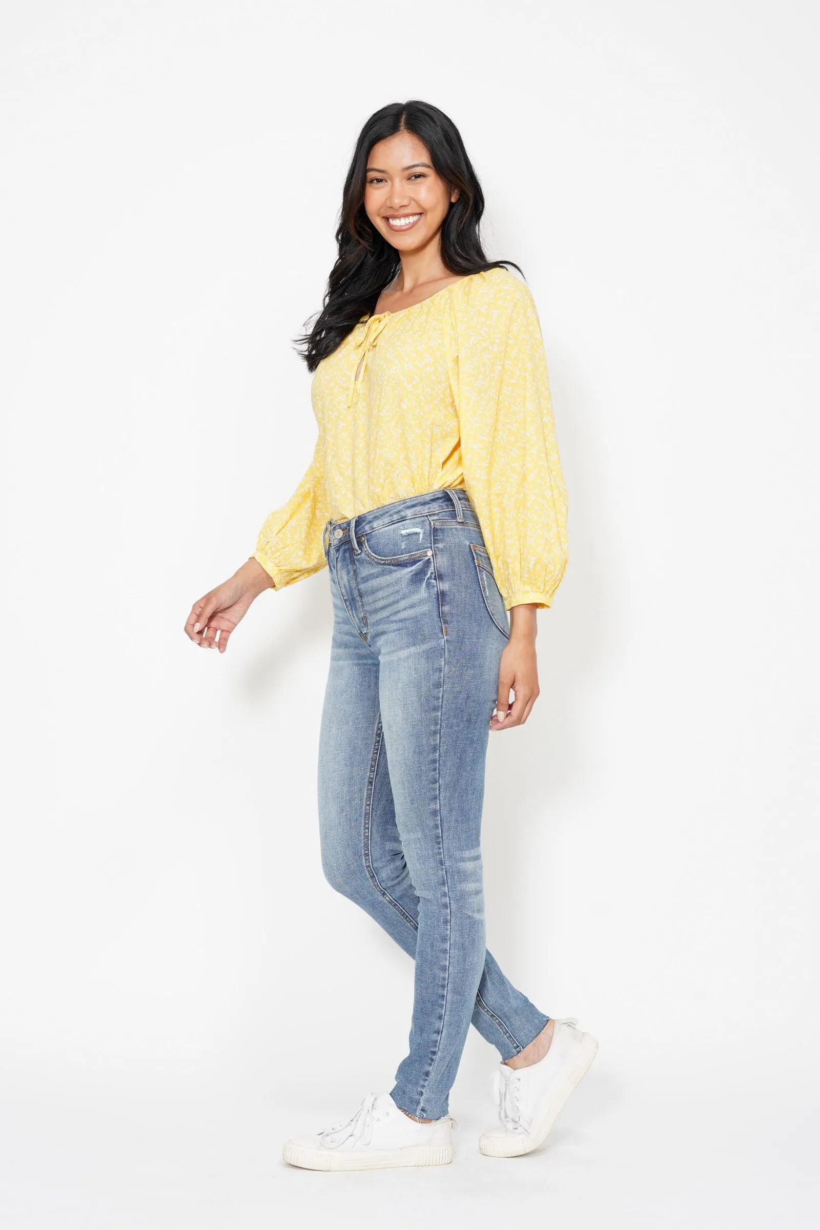 Judy Blue High Waist Tummy Control Vintage Shield Skinny Denim 88871