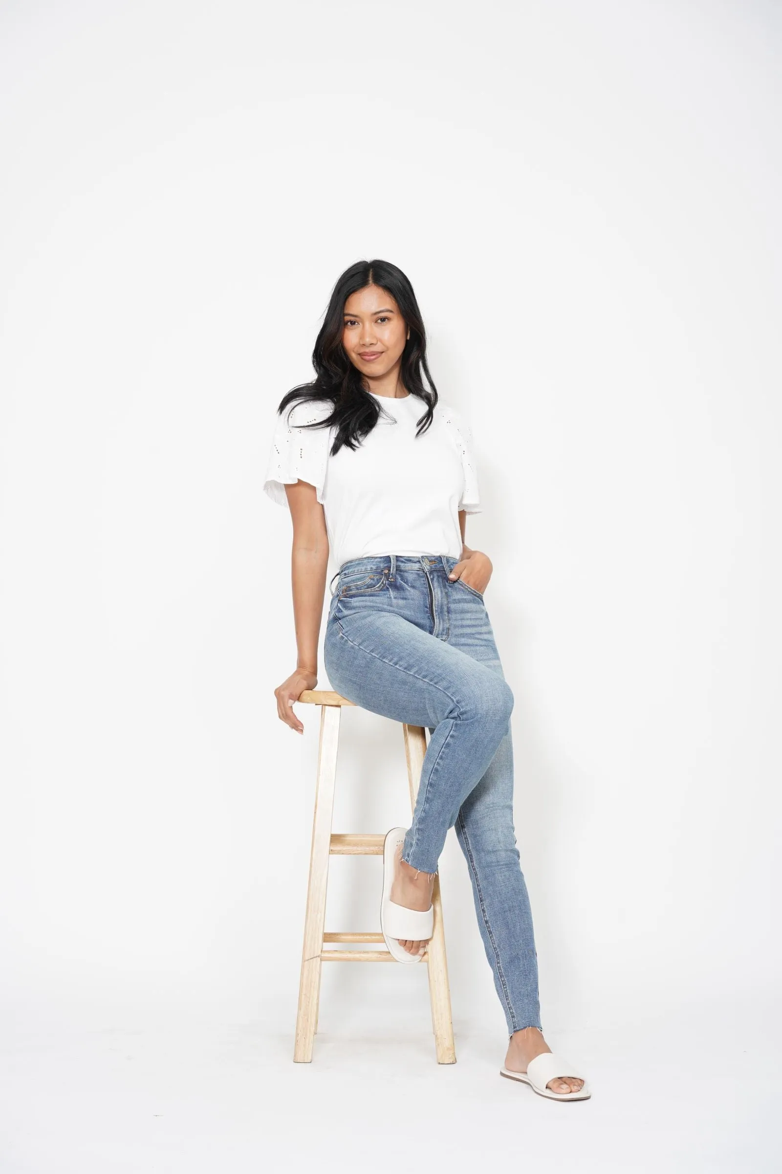 Judy Blue High Waist Tummy Control Vintage Shield Skinny Denim 88871