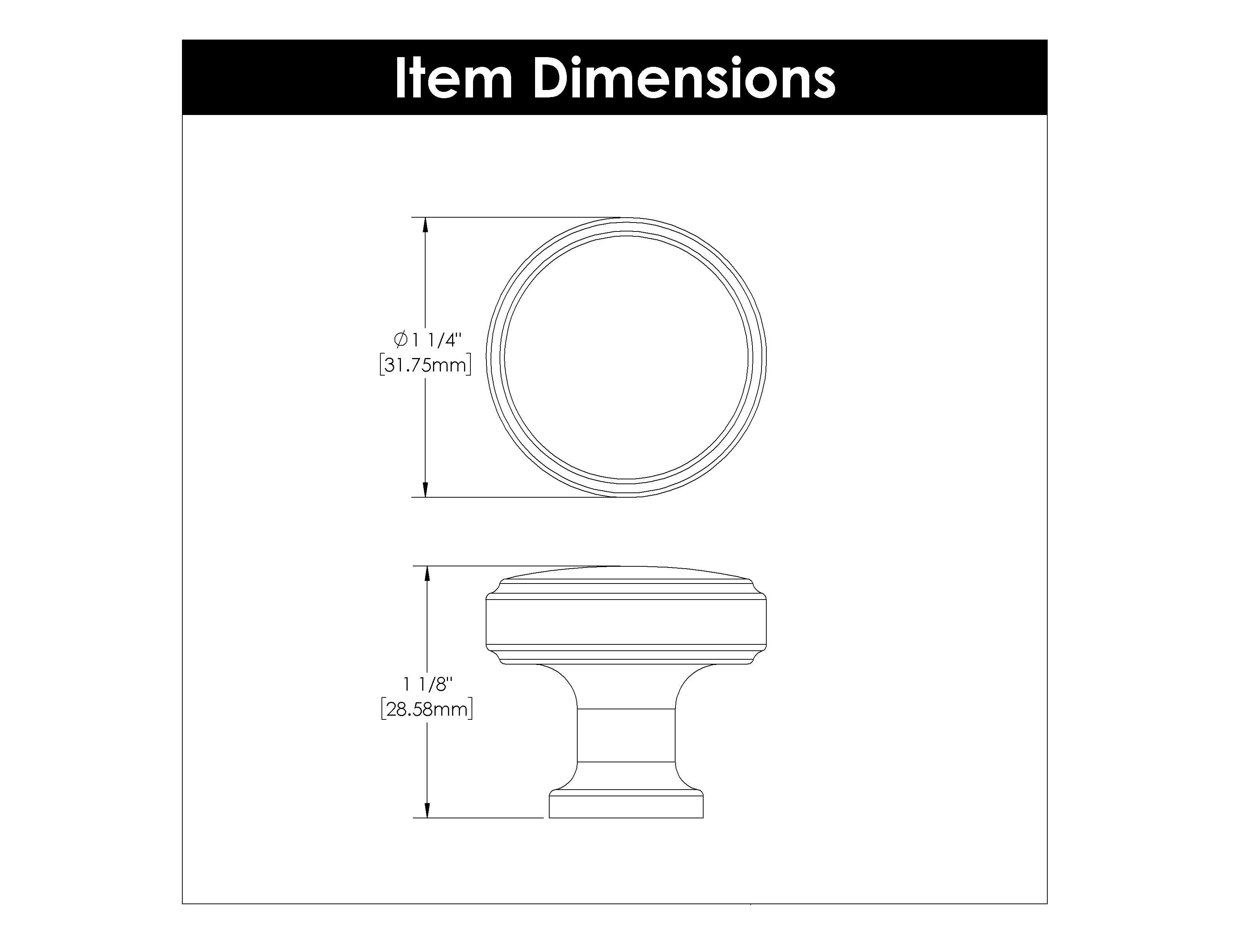 Knob 1-1/4 Inch Diameter - Piper Collection