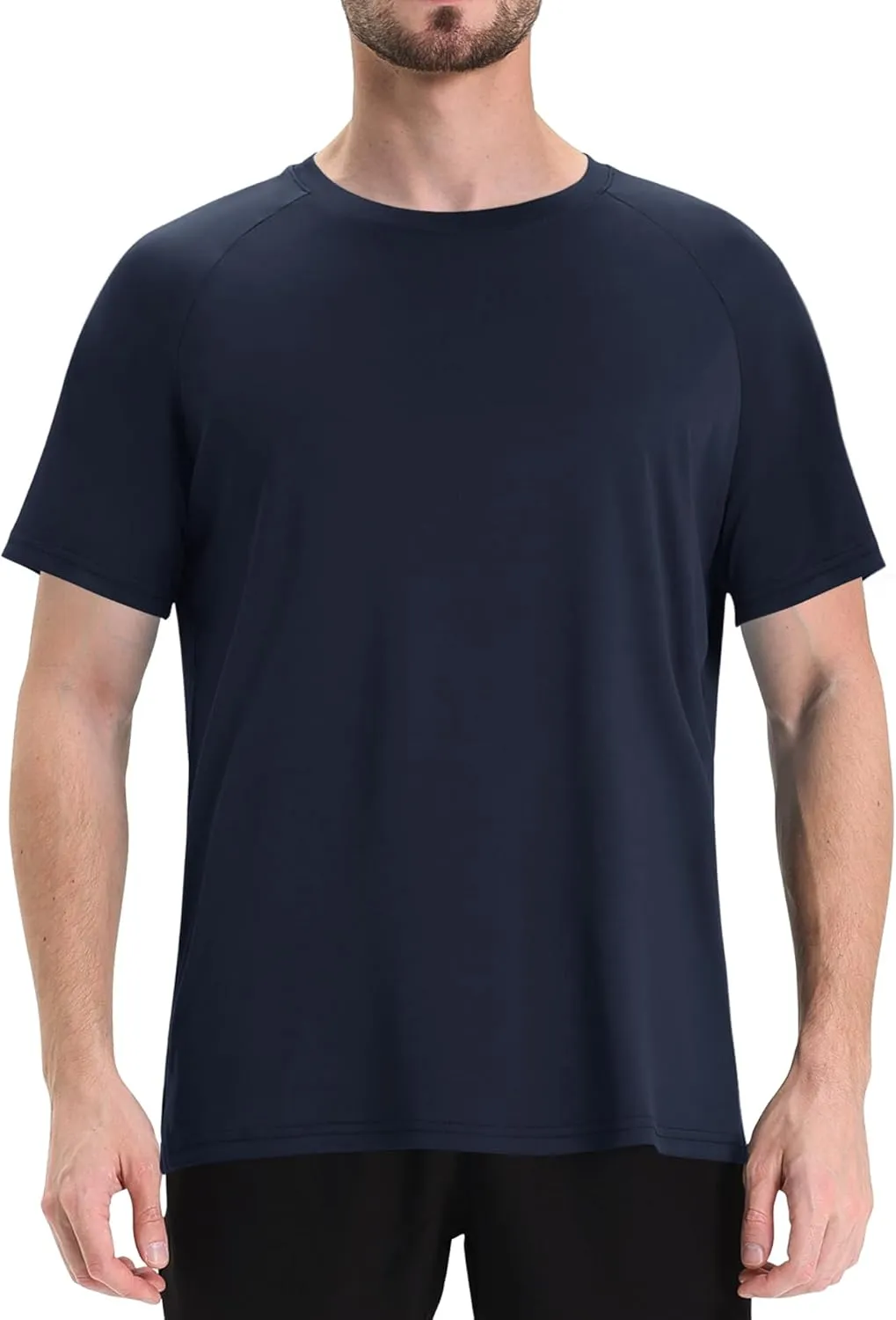 LalaHooK Workout Mens Shirts - Black Quick Dry Gym Short Sleeve Moisture Wicking T Shirts for Running Athletic Casual Work