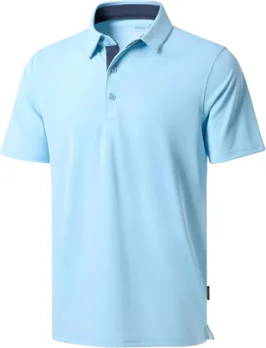 Men's Golf Shirts Dry Fit Moisture Wicking Performance Short Sleeve Collared Polo Shirts for Casual Athletic Business