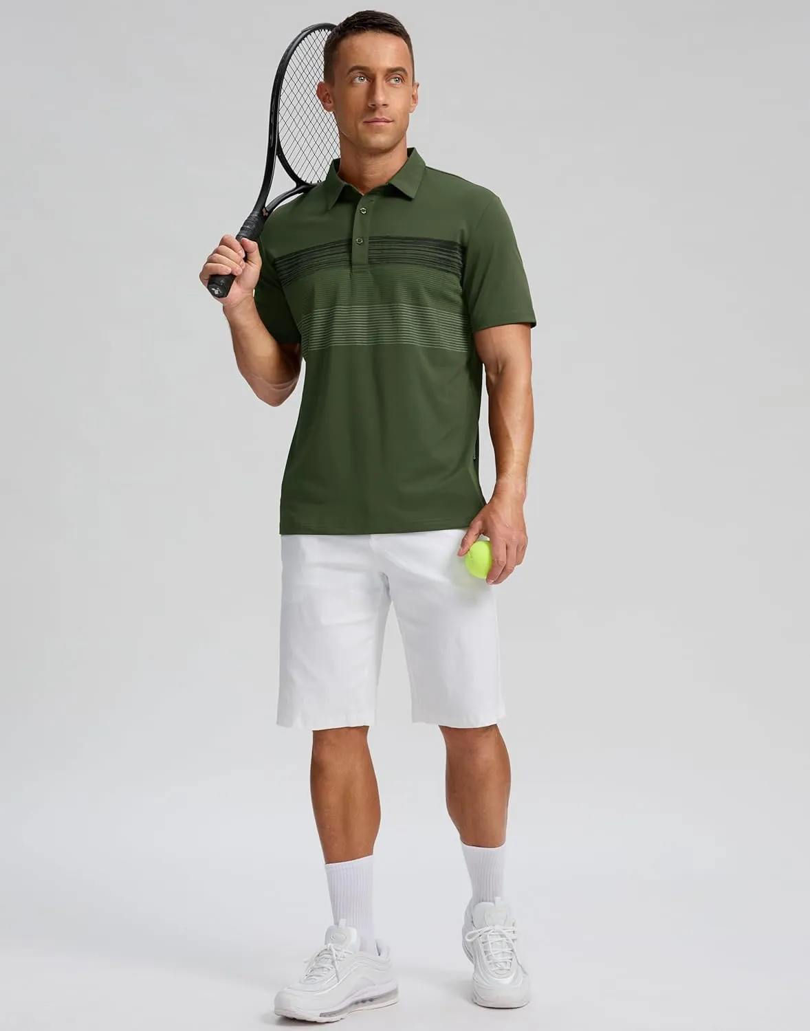 Men's Golf Shirts Dry Fit Moisture Wicking Performance Short Sleeve Collared Polo Shirts for Casual Athletic Business