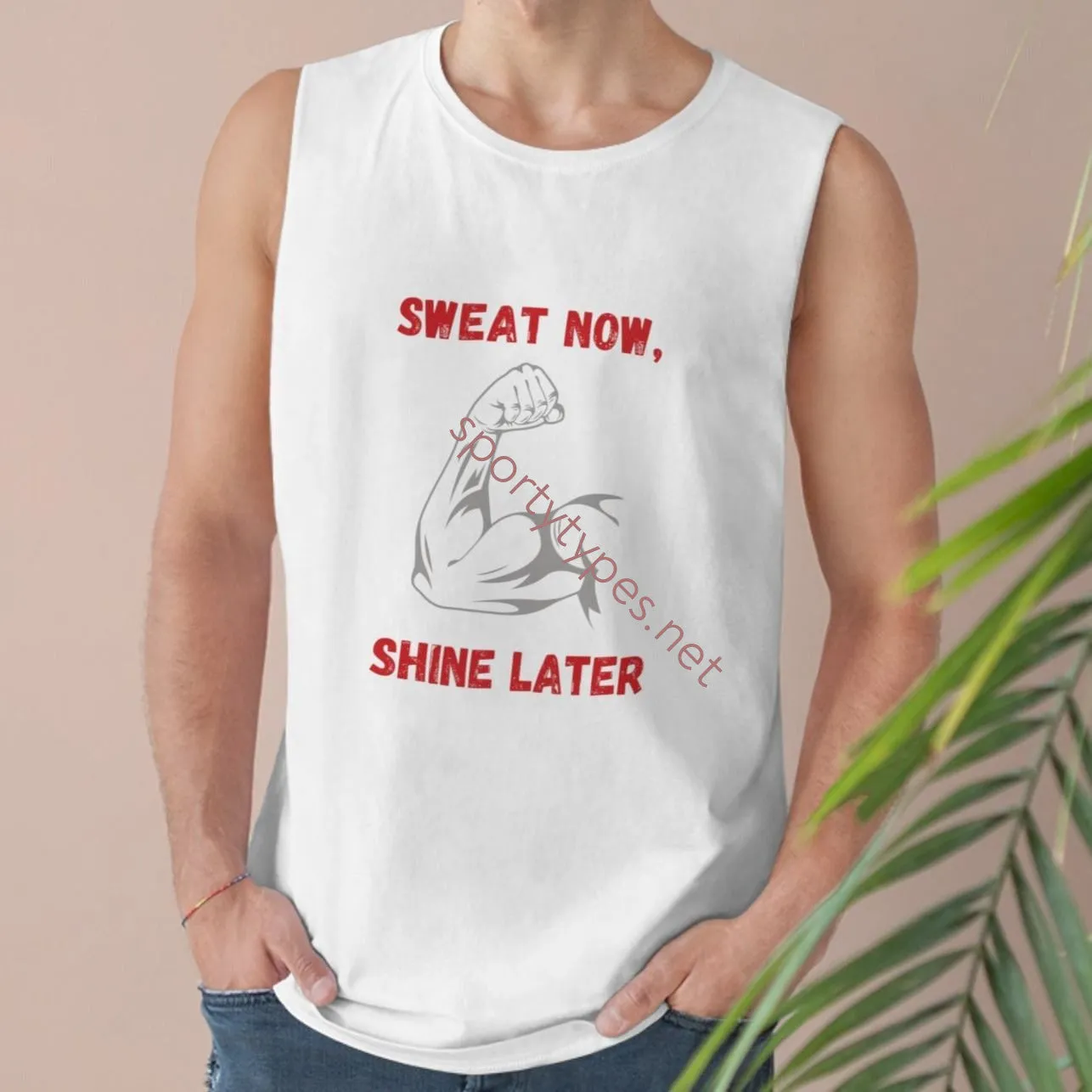 Men's Sweat Now Shine Sleeveless Muscle Tee