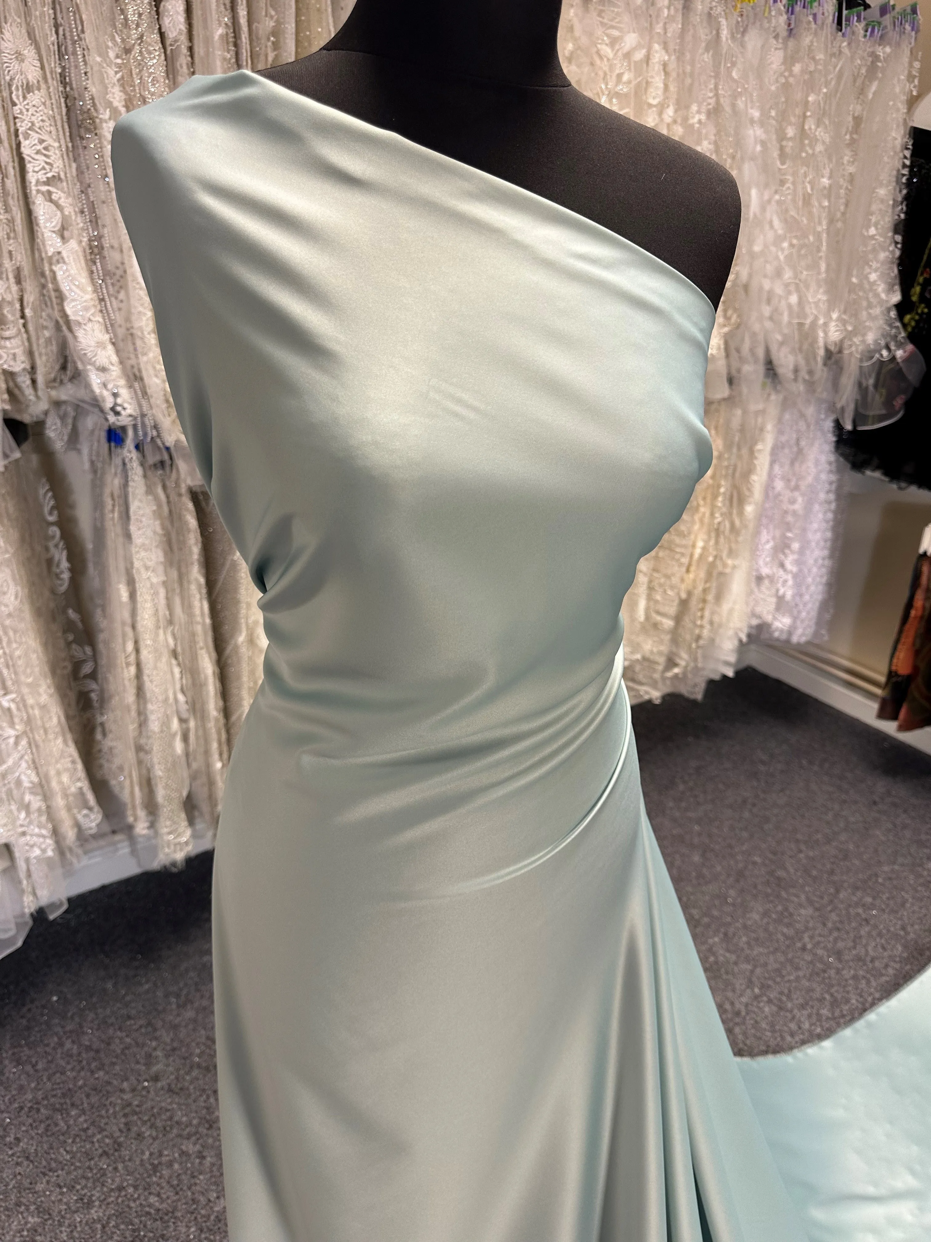Misty Green Polyester Satin - Trust